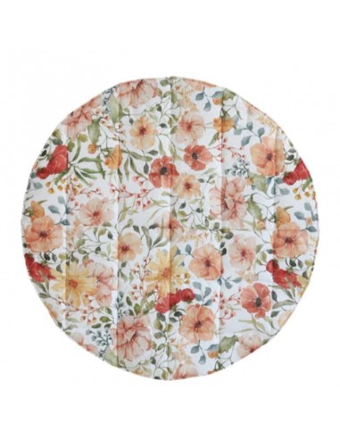 Tapis rond en coton “Flower Power” solde