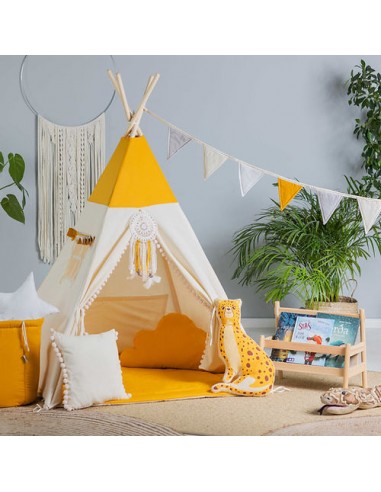 Tipi Lit Enfant Jaune et Blanc Les magasins à Paris