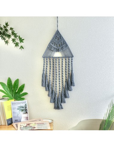 Attrape rêves Triangle Macramé Gris prix pour 