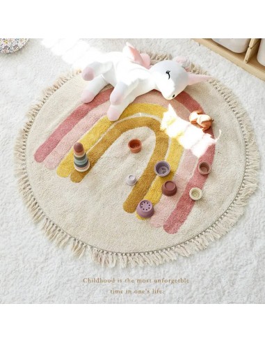 Tapis arc en ciel enfant rembourrage situé sous