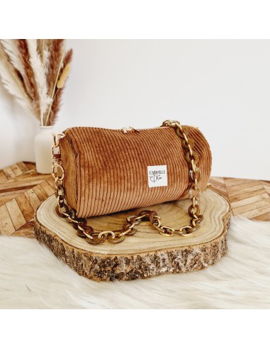 Mini sac bowling Alya Velours Marron de la marque