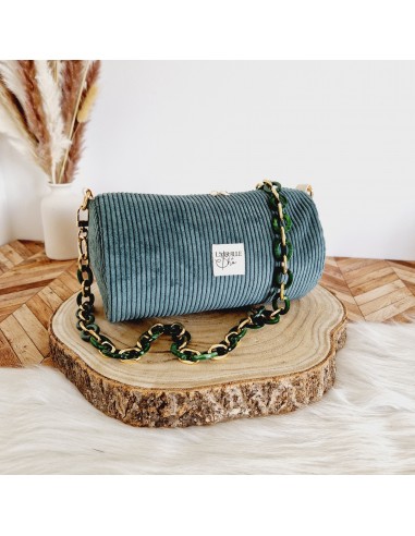 Mini sac bowling Alya Velours vert canard sur le site 