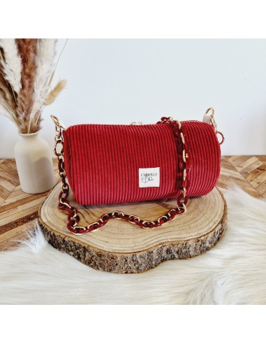 Mini Sac Bowling Alya Velours Rouge Jusqu'à 80% De Réduction