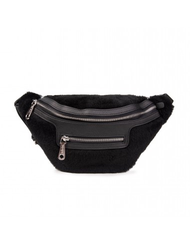 SAC BANANE TRIOMF - Shearling / Vachette - Noir france