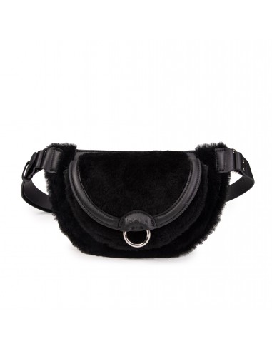 SAC BANANE ULLY - Shearling / Vachette - Noir une grave pollution 